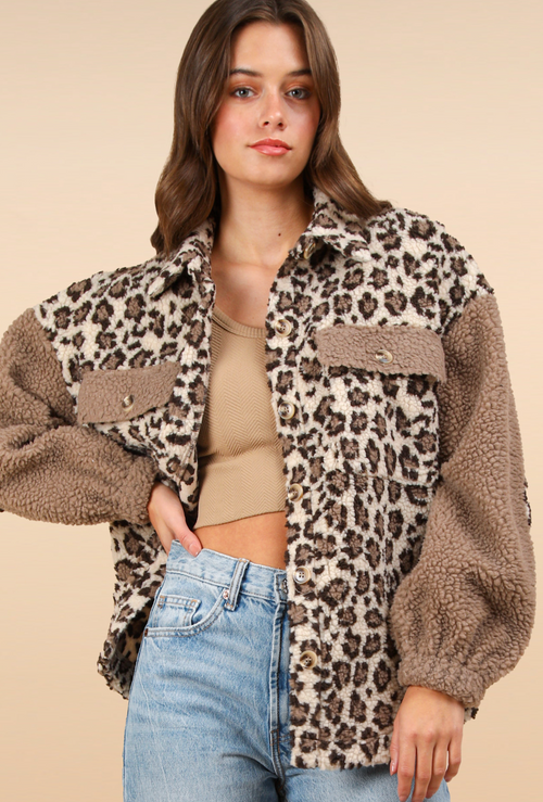 Leopard Sherpa Jacket