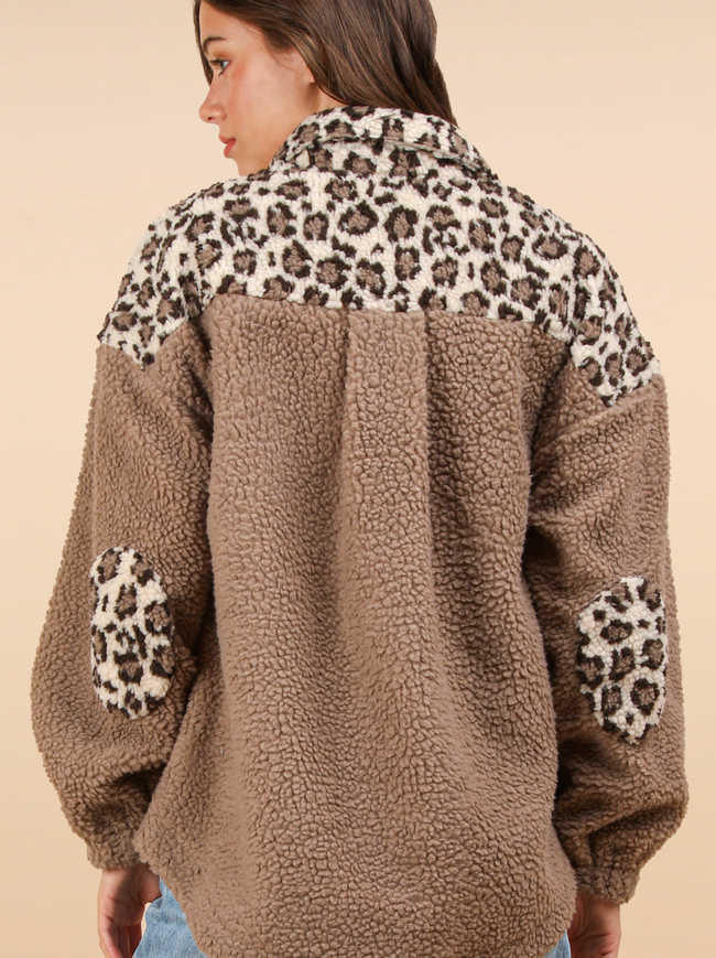 Leopard Sherpa Jacket