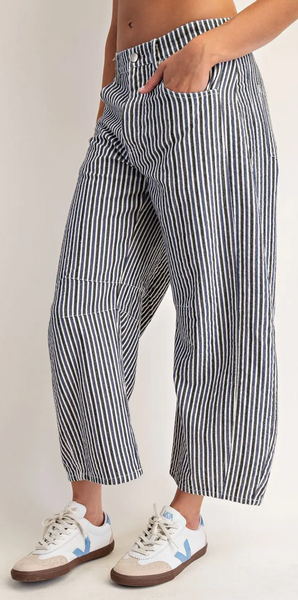 Striped Barrel Jeans