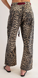 Leopard Tie Barrel Jeans