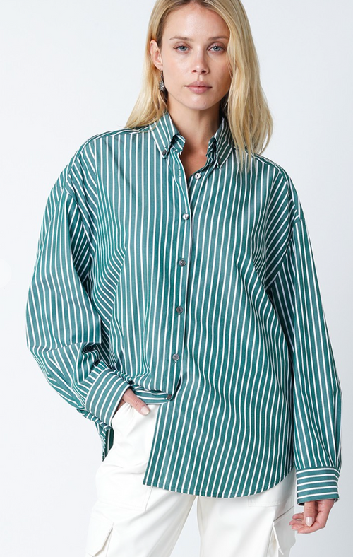 Evergreen Button Up Top