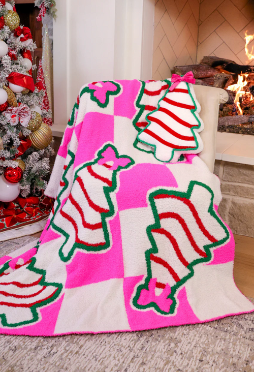 Cozy Christmas Tree Cake Blanket