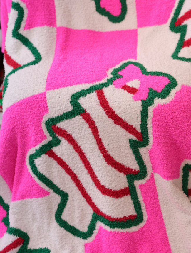 Cozy Christmas Tree Cake Blanket