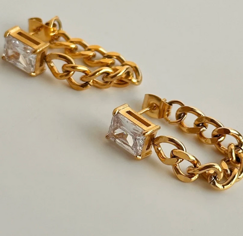 Diamond Chain Earrings