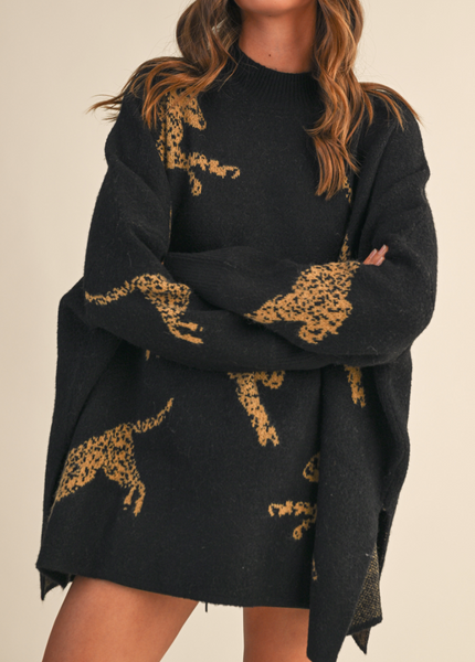 Cozy Cheetah Oversized Sweater