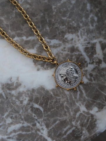 Two Toned Coin Necklace