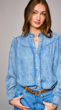 Denim Ruffle Days Top