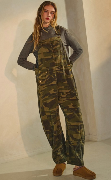Camo Barrel Overalls
