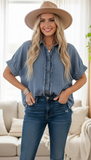 Frayed Denim Top