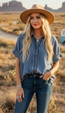 Frayed Denim Top