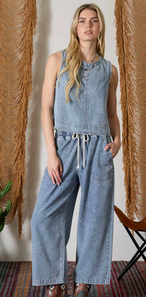 Denim Drift Top
