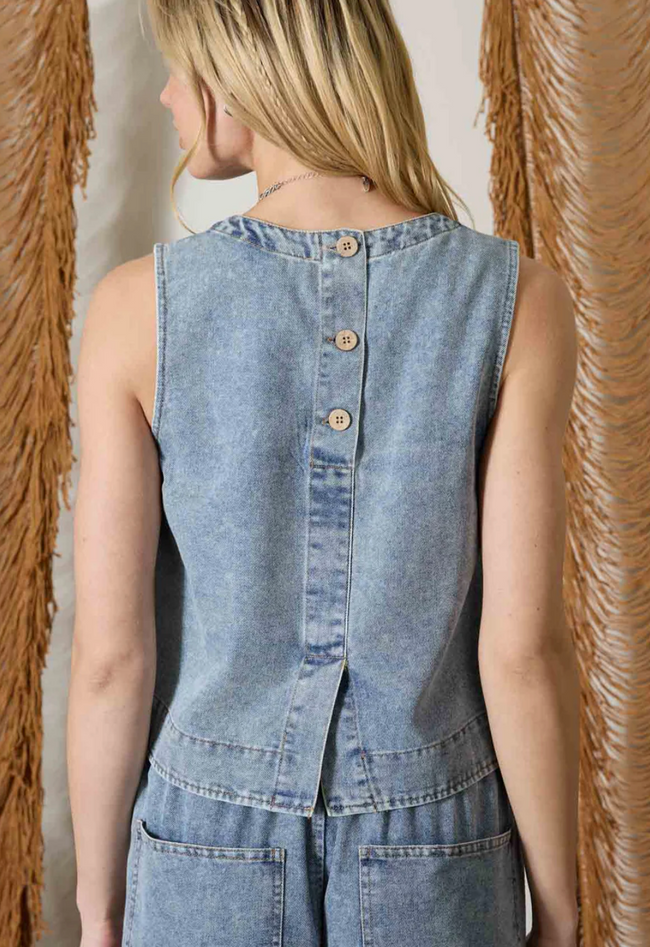 Denim Drift Top