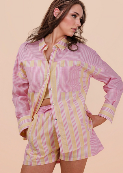 Pink Lemonade Striped Set