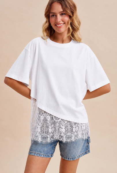 Lace Asymmetrical Top