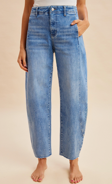 Tapered Barrel Jeans