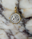 Two Toned Coin Pendant Charm