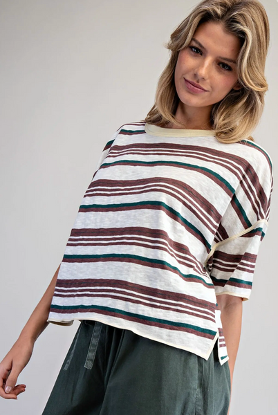 Girl Next Door Striped Boxy Tee