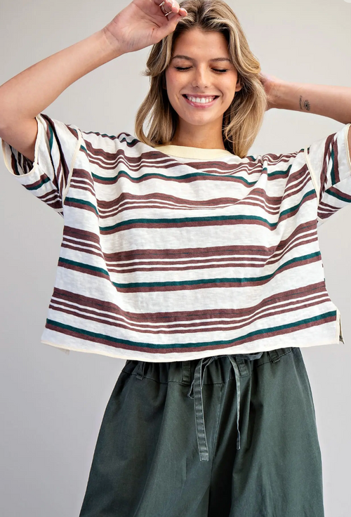Girl Next Door Striped Boxy Tee