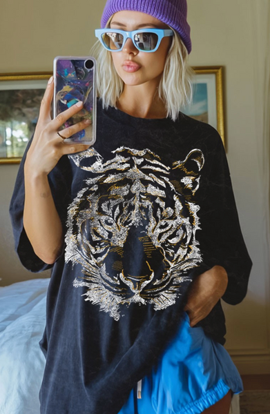 Retro Gold Foiled Tiger Tee
