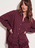 Burgundy Crush Polka Dot Lace Top