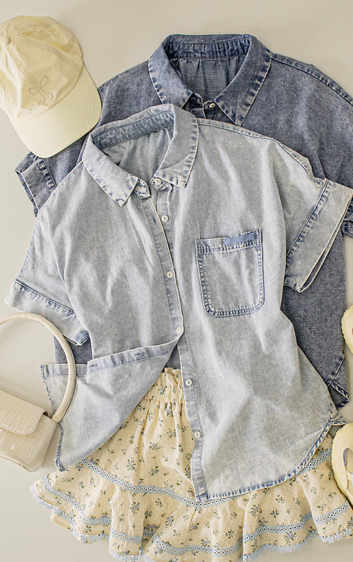 Denim Washed Top