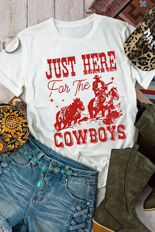 Just Here for the Cowboy Tee