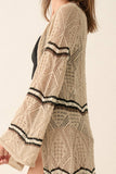 Striped Crochet Duster Cardigan