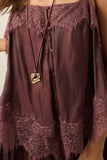 Chiffon Lace-Trim Tiered Maxi Slip Dress