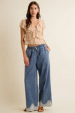 Trimmed in Lace Demin Pants