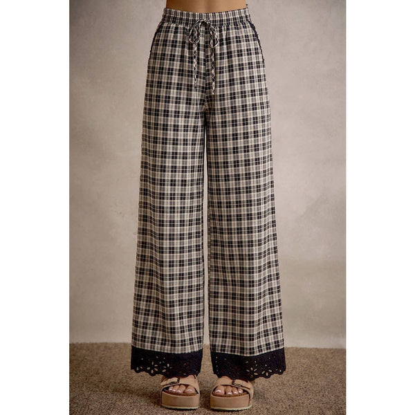 Plaid Check Lace Pants
