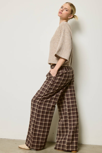 Plaid Pleated Pants