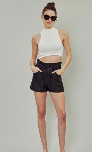 Leather Babe Paperbag Shorts
