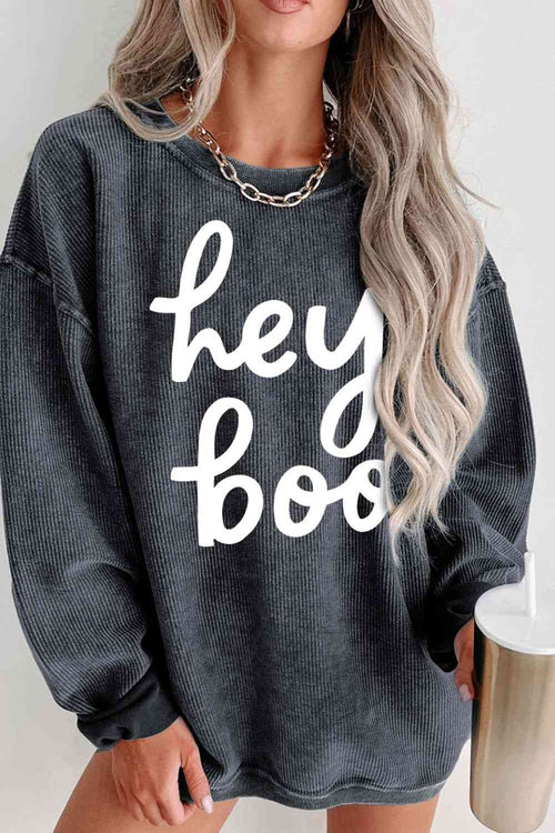 Hey Boo Corded Sweatshirt