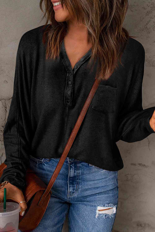 Ribbed Patch Pocket Top