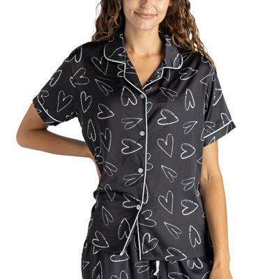 I Love Sleep Satin PJ Top